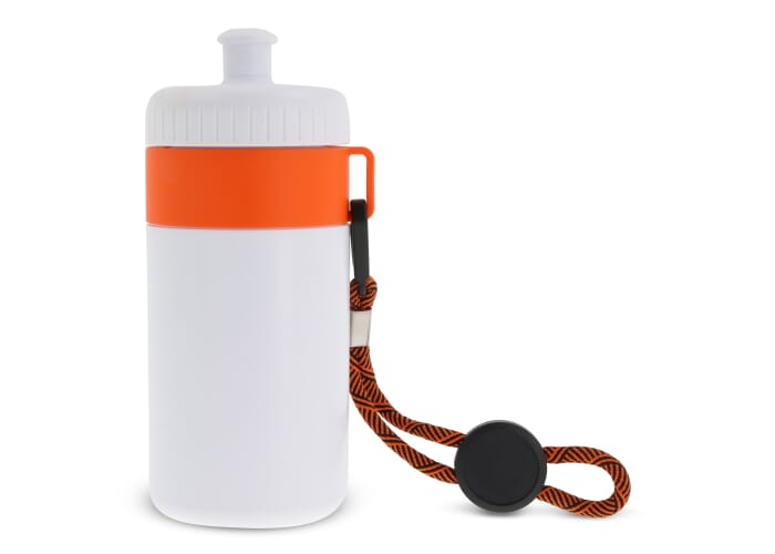 Bidon sport personnalisable 500 ml Blanc / Orange